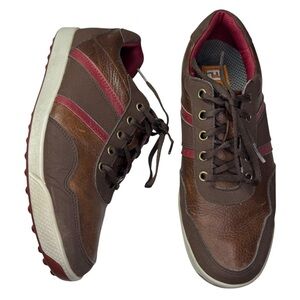 FootJoy Contour Casual Golf Shoes Dark Brown/Crimson Mens size 8.5 style 54371
